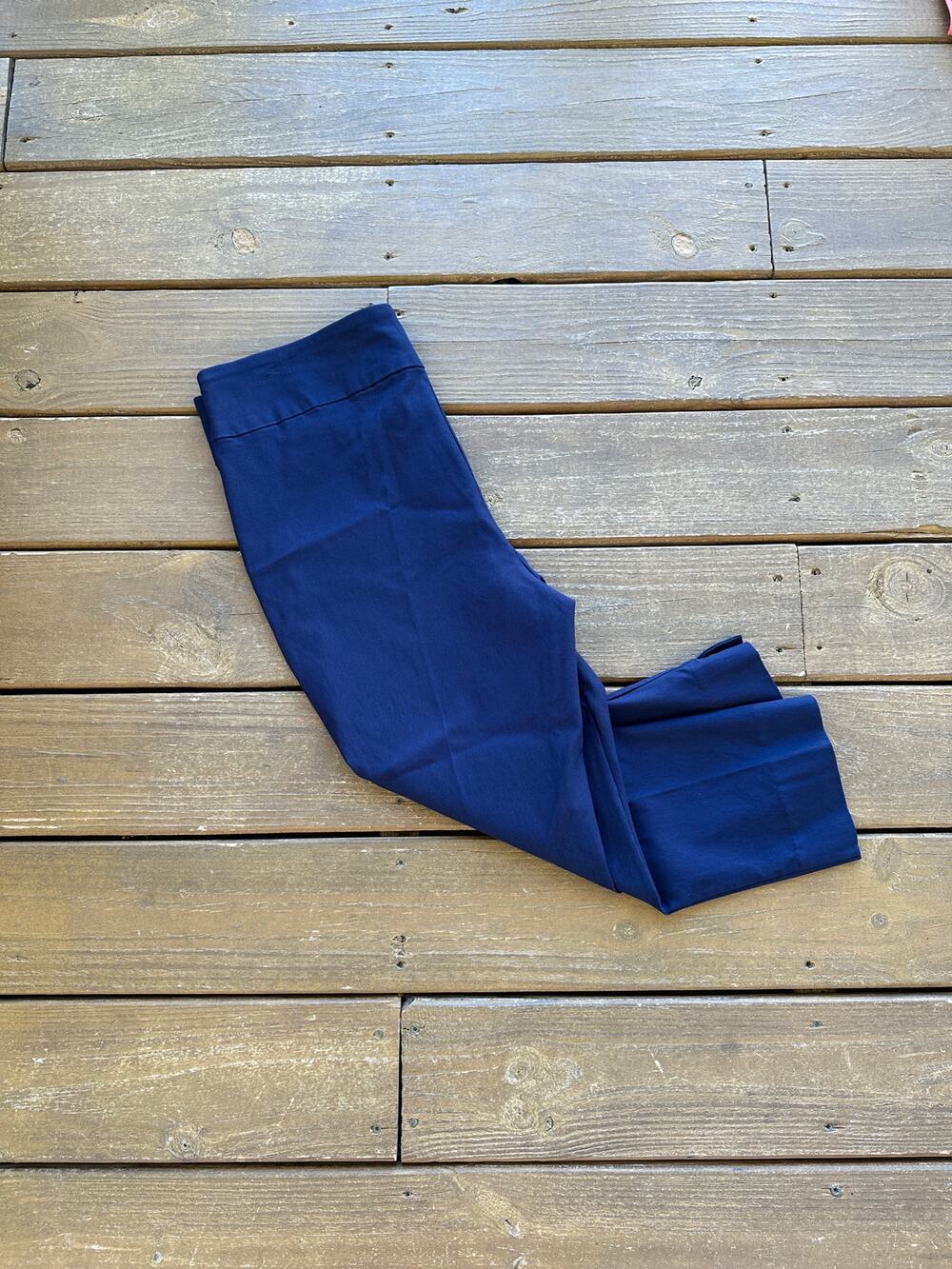 Roz & Ali Navy Blue Stretch Capri Pants